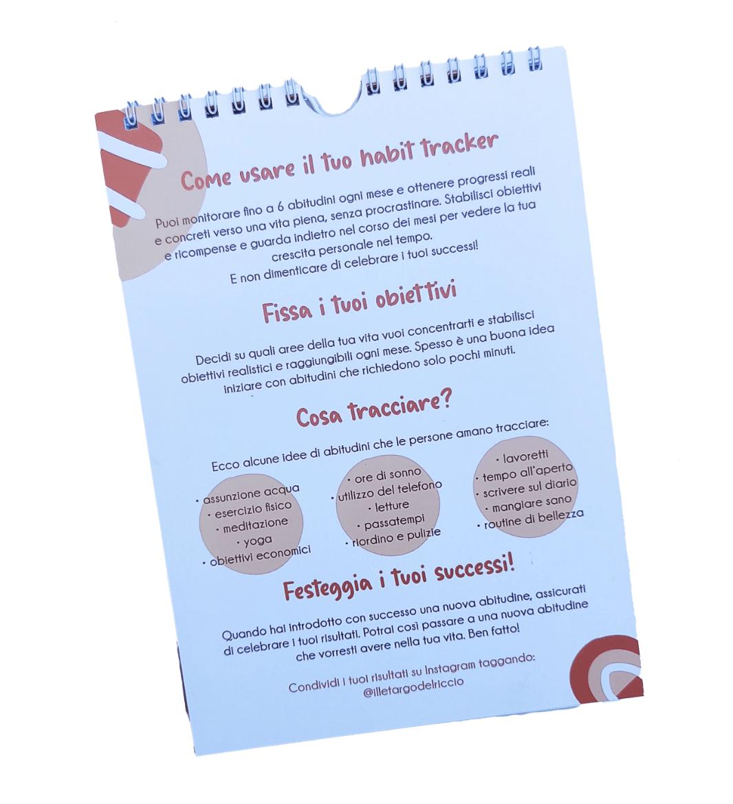 Habit tracker || abitudini || miglioramento || obiettivi || successo || ordine || propositi