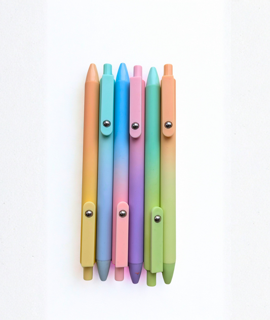 Penne gel sfumatura – Set da 6 per journaling e scuola