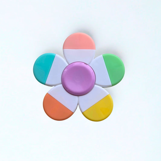 Evidenziatori fidget spinner – 5 colori a forma di fiore