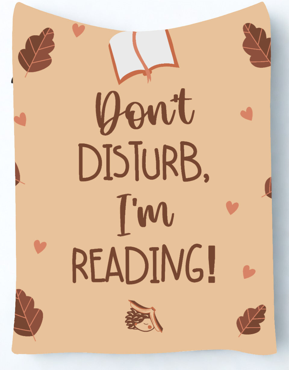 Coperta in pile autunnale con scritta Don’t Disturb I’m Reading – plaid morbido per lettori